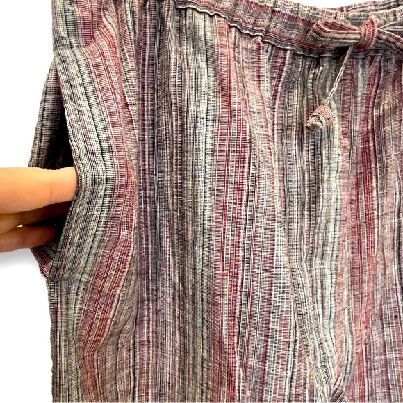 Travelsmith Size Medium Striped Linen Blend Pants - Picture 4 of 5